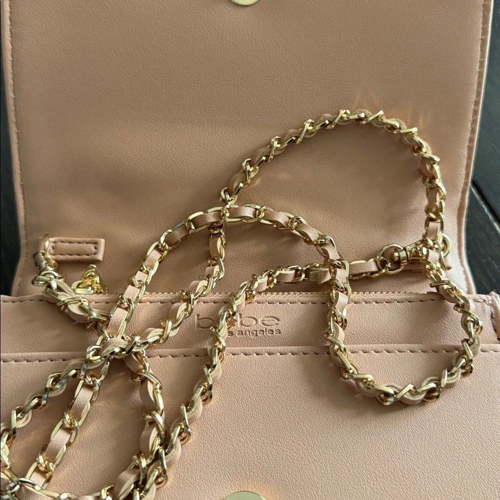 Bebe “Sophia” Quilted Blush Pink Crossbody Bag
